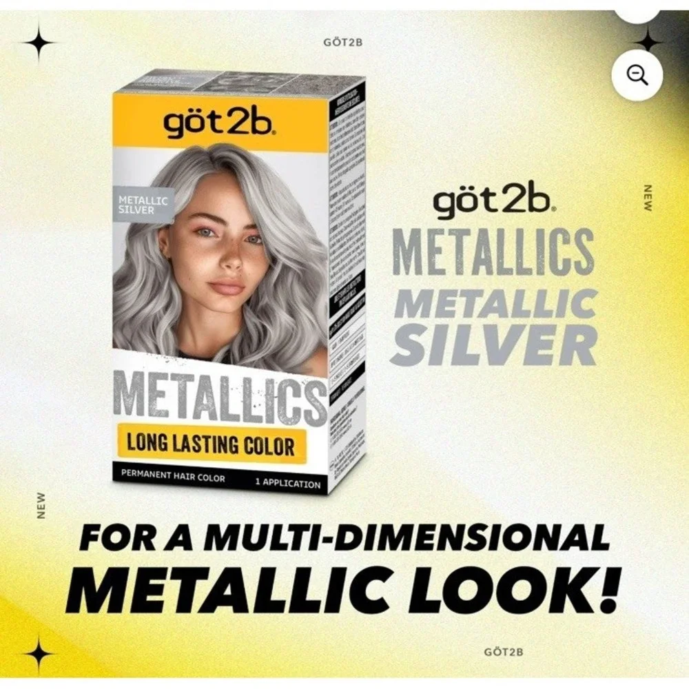 SCHWARZKOPF Got2b Metallics Permanent Hair Color M71 Metallic Silver--LOT OF 2